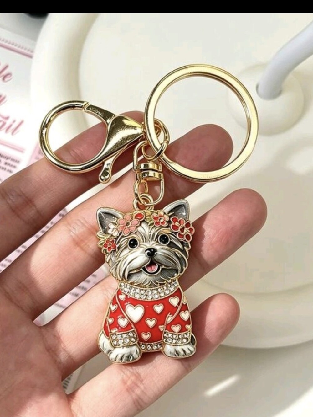 Yorkie Dog Yorkshire Terrier Bag Charm/ Keychain NEW